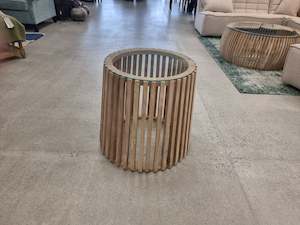 Crusoe Round Slatted Side Table