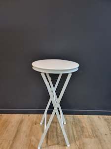 Side Table: Rimmed Tall Folding Table White