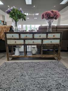 Side Table: Casa 7 Drawer Side Table - Shabby Chic