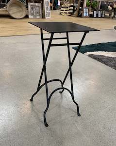 Side Table: Metal  Folding Square Side Table Black