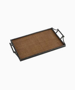 French Country: Rattan & Faux Bamboo Handle Tray