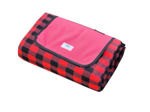 Massive XL Waterproof Check Picnic Blanket Check 2 x 2 Meter Red