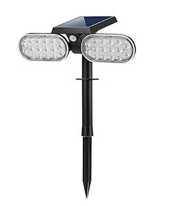 Outdoor: Solar Floodlight Rotatable 2 Heads 270° PIR Sensor Footpath/wall mount dual purpose