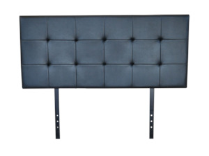 Headboards: Kala Headboard Queen PVC Leather Black