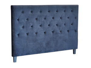 Headboards: Kelly headboard buttons Queen Black velvet