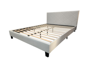 Bed Frames And Mattresses: White Gary Queen Slat Bed Frame