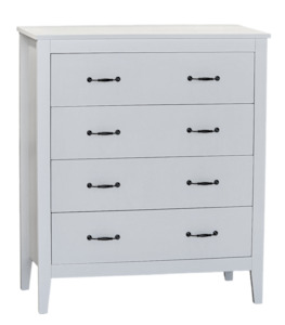 Drawers And Bedside Tables: Isabella Chest drawer lowboy 4d white