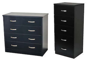 Drawers And Bedside Tables: Gary lowboy and tall boy black Combo 1+1