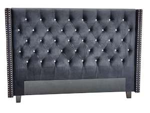 OXFORD HEADBOARD BLACK VELVET - KING
