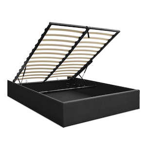 Bed Frames And Mattresses: Toki Gas Lift Bed Frame King Size dark grey