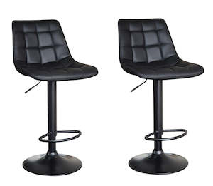 Kitchen And Dining Furniture: Lyon Bar stool - 2PK - Black / Black.
