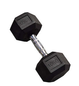 Gym Sports Hobbies: 10kg Rubber coated dumbbell single unit