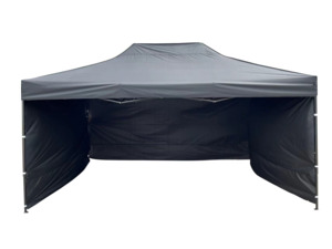 Outdoor: Pop-up Gazebo 3x4.5m with 3 walls - Black