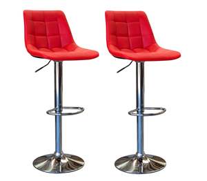 Kitchen And Dining Furniture: Jupiter Lyon Bar stool - 2PK - Red / Chrome