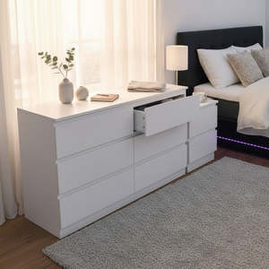 Drawers And Bedside Tables: Liana Lowboy and bedside table set white 1+1