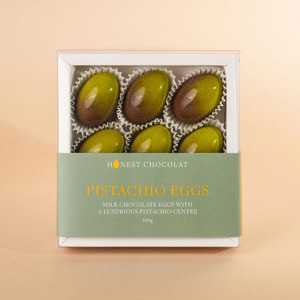 Pistachio Milk Chocolate Easter Eggs – 9 Piece Gift Box