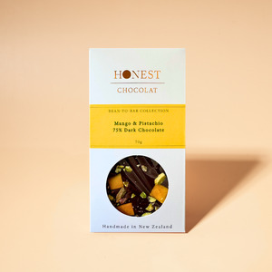 Chocolate Bars: Mango & Pistachio - Dark Chocolate Bar - 75% Cacao
