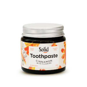 Bathroom Toiletries: Toothpaste Jar - Fluoride - Cinnamon Spice (Solid Oral Care)