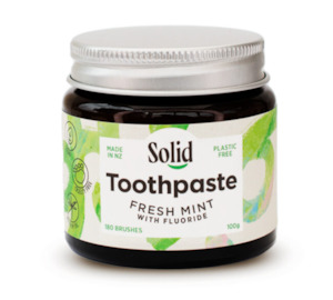 Bathroom Toiletries: Toothpaste Jar - Fluoride - Fresh Mint (Solid Oral Care)