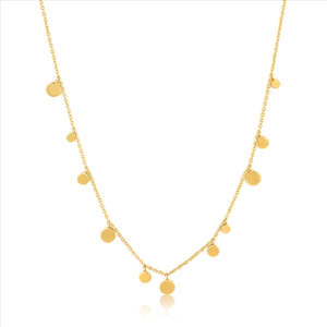DEFAULT: Ania Haie Geometry Mixed Discs Necklace - Gold