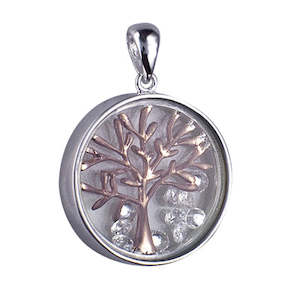Necklaces & Pendants: Sterling Silver Pink Gold Plate 'Tree of Life'