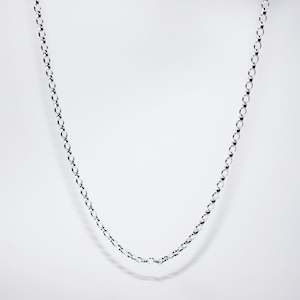 Chains: 45cm Sterling Silver Oval Belcher Medium Weight Necklace