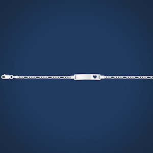 Bracelets: 16.5cm Figaro Heart Childs ID Bracelet