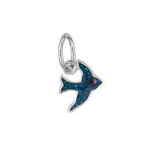 Childrens Jewellery: Sterling Silver Blue Bird Charm.