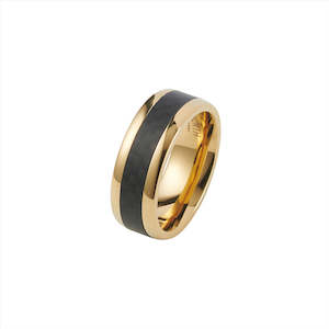 Mens Jewellery: Stainless Steel/IP Gold/Carbon Fibre Ring