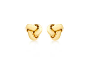 All Jewellery: 9K Yellow Gold 8mm Knot Stud Earrings