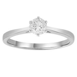 9K White Gold Diamond Claw Set Solitaire Ring