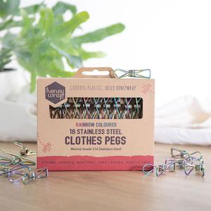 Collection Excluding 10 Pack: Honeywrap 18 Pack Rainbow Stainless Steel Peg