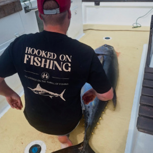 T Shirts: Classic Marlin T-Shirt - Black and Gold