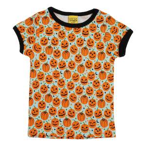 Tops: Pumpkin Short Sleeved Top (Blue)