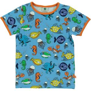 Smafolk: Fish Short Sleeved Top (Blue Grotto) (4-5 Years)
