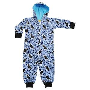 Black Bird Lined Suit with Hood (Blue)