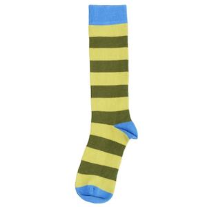 Size 16 18 3 6 Months: Light Green and Swamp Green Striped Knee High Socks (18/20)
