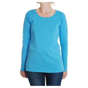 Medium Blue Womens Long Sleeved Top