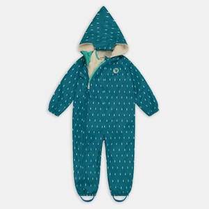 Muddy Puddles: Teal Raindrop All-in-one Scampsuit (6-12 Months)