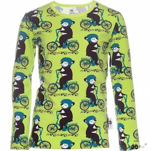 Paapii: Long Sleeved Into the Cyclist Top (Apple / Petrol)