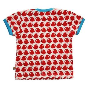 Loud Proud Printed Tops: Red Birds Short Sleeved Top