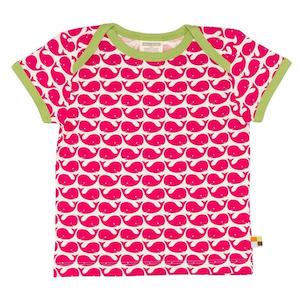 Loud Proud Printed Tops: Rosenrot Whales Short Sleeved Top