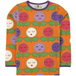 Happy Flowers Long Sleeved Top (Orange)