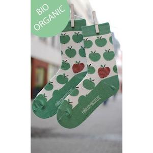 Organic Crew Socks - Apples (Green)