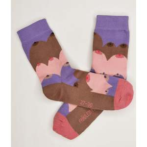 Organic Crew Socks - Boobies