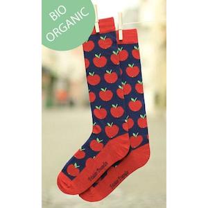 Stocking Fillers: Organic Knee High Socks - Apples (Red)