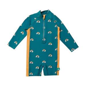 Summer Sale 2022: Teal Rainbows Upf 50 Recycled Sunsafe Sunsuit