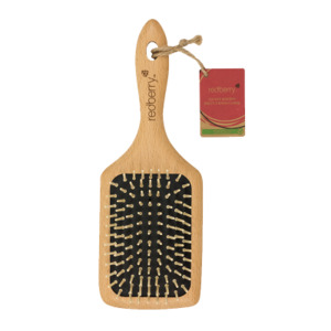 Hair Care: Korbond Redberry Square Wooden Bristle Large Brush 1ea