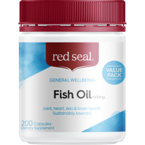 Health Wellbeing: Red Seal Fish Oil 1000mg Capsules 200ea