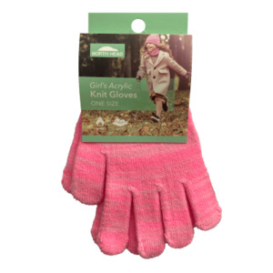 Masks Wipes Gloves: Stretto Girl's Acrylic Knit Gloves Assorted ea